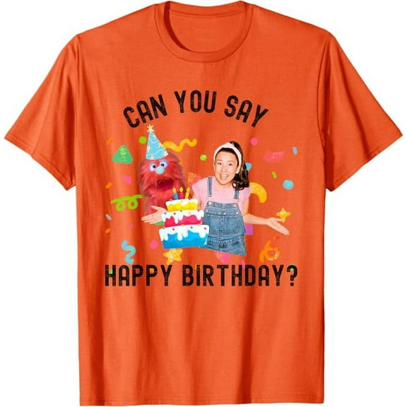 Ms.Rachel Birthday Can You Say Happy BD Ms Rachel T-Shirt For Men Women, Orange Color, Size S