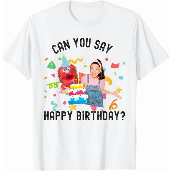 Ms.Rachel Birthday Can You Say Happy BD Ms Rachel T-Shirt For Men Women, White Color, Size S