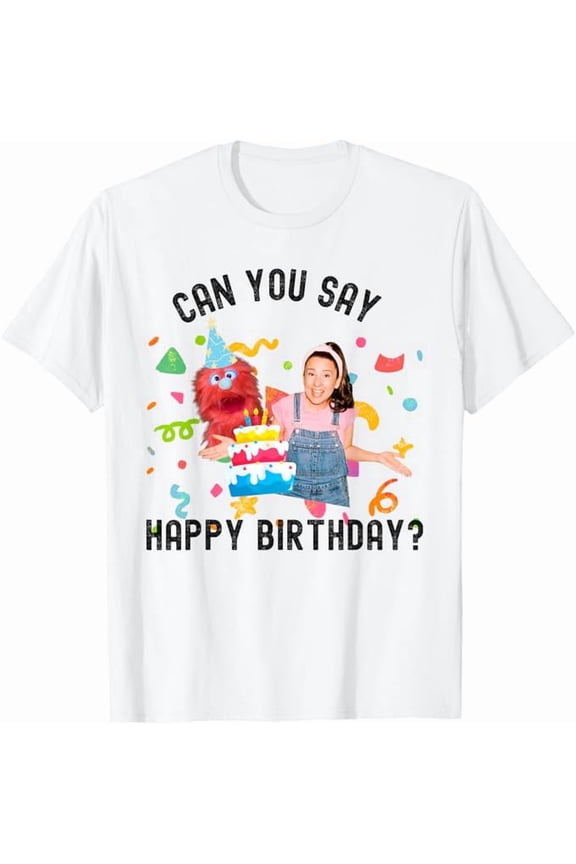Ms.Rachel Birthday Can You Say Happy BD Ms Rachel T-Shirt For Men Women, White Color, Size XL