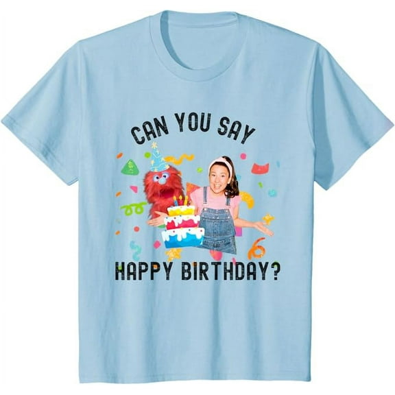 Ms.Rachel Birthday Can You Say Happy BD Ms Rachel Youth T-Shirt For Boy Girl Kids Toddler, Light Blue Color, Size S
