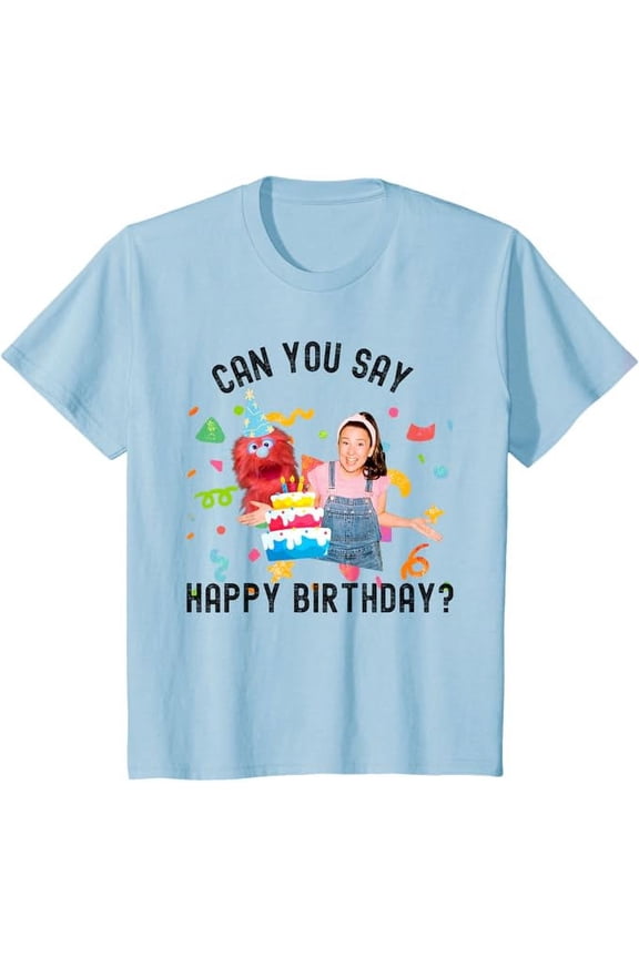 Ms.Rachel Birthday Can You Say Happy BD Ms Rachel Youth T-Shirt For Boy Girl Kids Toddler, Light Blue Color, Size XS