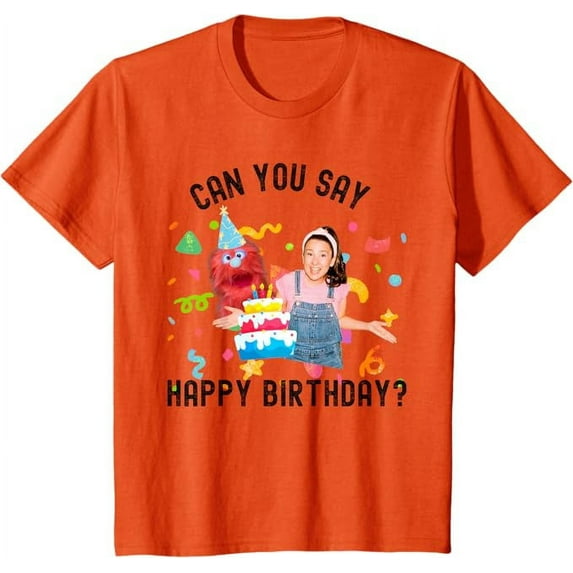 Ms.Rachel Birthday Can You Say Happy BD Ms Rachel Youth T-Shirt For Boy Girl Kids Toddler, Orange Color, Size XL