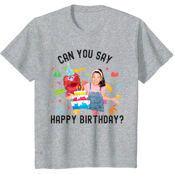 Ms.Rachel Birthday Can You Say Happy BD Ms Rachel Youth T-Shirt For Boy Girl Kids Toddler, Sport Grey Color, Size XS