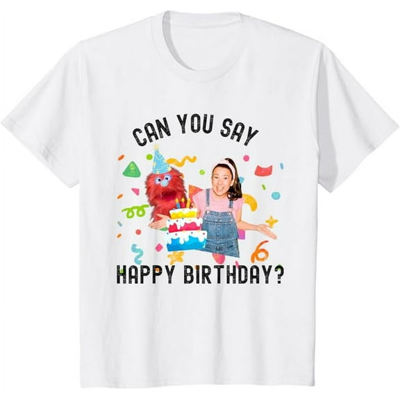 Ms.Rachel Birthday Can You Say Happy BD Ms Rachel Youth T-Shirt For Boy Girl Kids Toddler, White Color, Size L