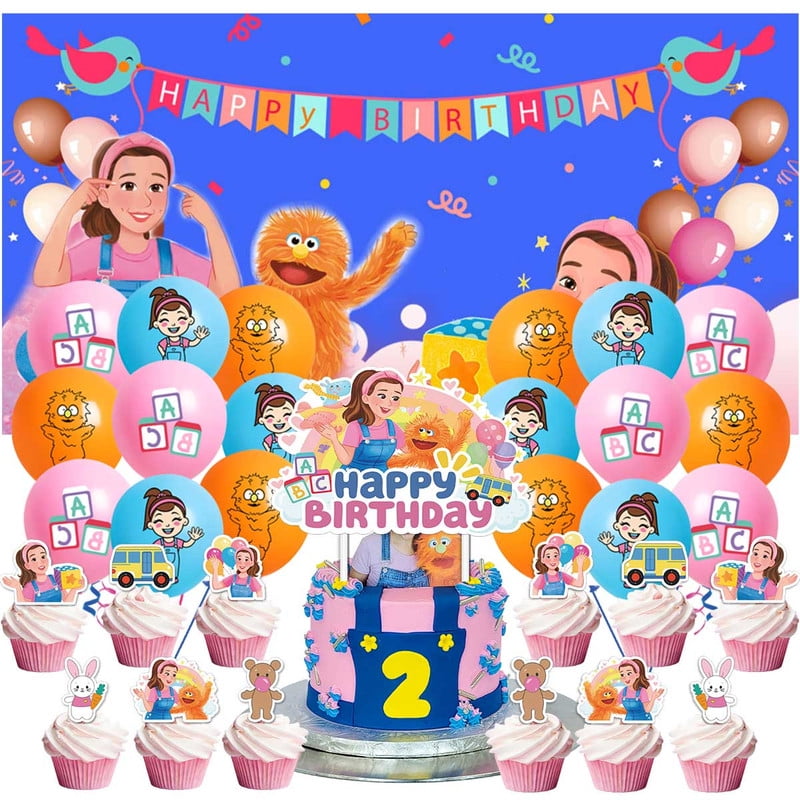Ms Rachel Birthday Party Supplies for Boy Latex Balloons Kit Decorations Set Decor Banner Backdrop