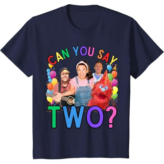 Ms. Rachel Birthday Shirt Can You Say Two 2nd Birth-day Youth T-Shirt For Boy Girl Kids Toddler, Navy Color, Size M