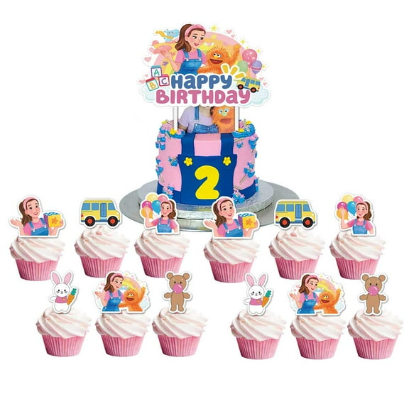 Ms Rachel Cake Topper Cupcake Set Party Supplies Decoration Birthday Decor Kit