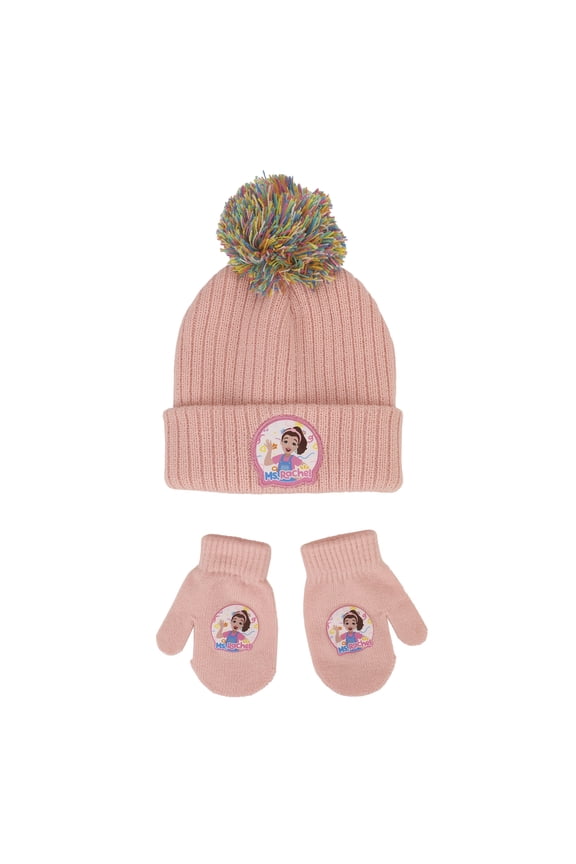 Ms. Rachel Character Logo Toddler 2-Piece Knit Beanie & Gloves Set