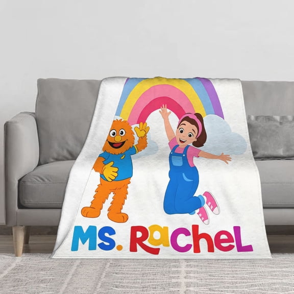 Ms Rachel Cute Cartoon Flannel Throw Ultra-Soft Flannel Blanket Air Conditioning Blanket Comfortable Plush Quilt For Beds, Sofas