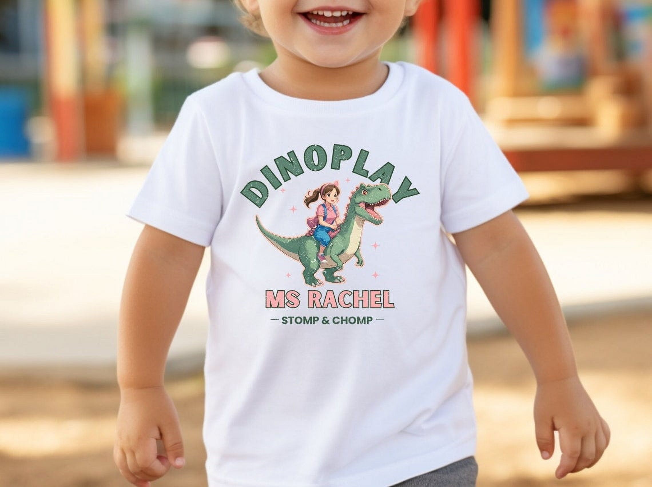 Ms Rachel Dinosaur Funny Anime Style Youth Toddler T-Shirt,White color ...