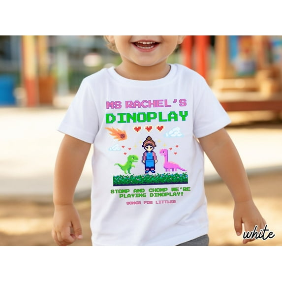 Ms Rachel Dinosaur Youth Toddler T-Shirt Preschool Teacher Fan Gift,Sand color,size YXS