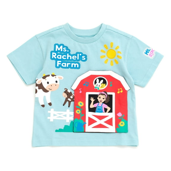 Ms. Rachel Farm Animals T-Shirt with 3D Flap Infant to Toddler