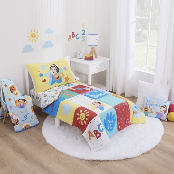 Ms. Rachel Happy Patchwork 4 Piece Toddler Bed Set