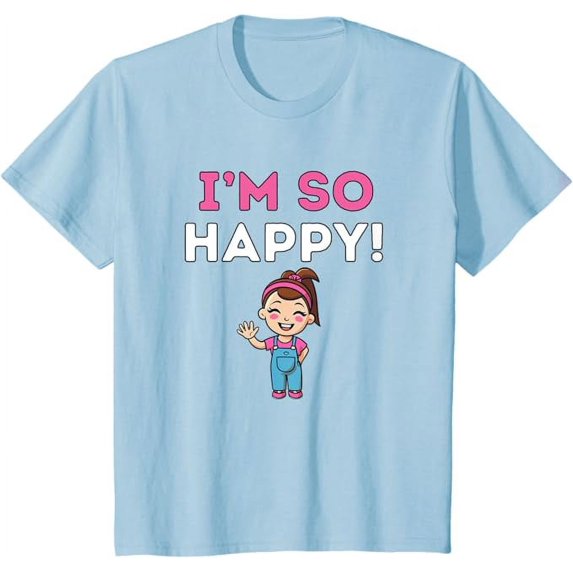 Ms. Rachel I'm So Happy Preschool Youth T-Shirt For Boy Girl Kids Toddler, Light Blue Color, Size S
