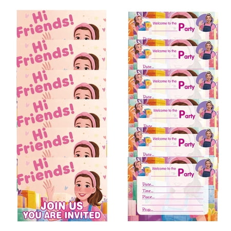 Ms Rachel Invitations Cards Stock Bulk Birthday Invite Fill-in Party Supplies Decorations for Boys Girls