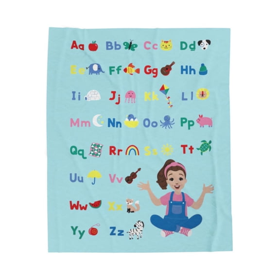 Ms. Rachel Kids Blanket, Cute Kids ABC Alphabet Throw Blanket For Learning 50 x 60