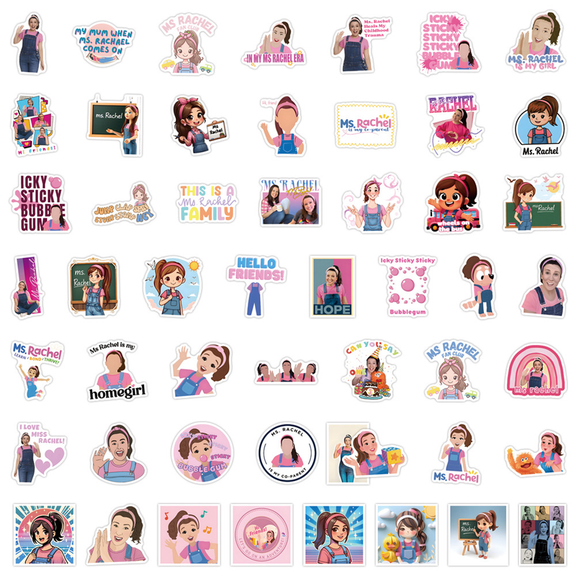 Ms Rachel Meme Stickers Pack Fun Internet Meme Gifts for Teens Adults Friends 50pcs