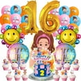 thumbnail image 1 of Ms Rachel Party Supplies 16th Decor Kit Balloons Birthday Cake Topper Decorations, 1 of 6