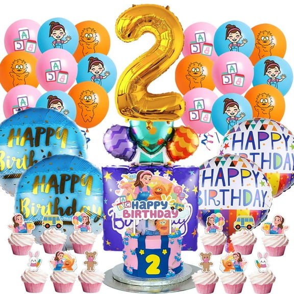 Ms Rachel Party Supplies 2nd Decor Kit Balloons Birthday Cake Topper Decorations