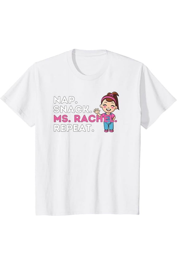 Ms.Rachel Preschool Nap Snack Ms Rachel Repeat Youth T-Shirt For Boy Girl Kids Toddler, White Color, Size XS