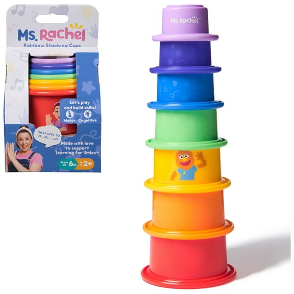 Ms. Rachel Rainbow Stacking Cups 7-Pack, For Kids Ages 6+ Months