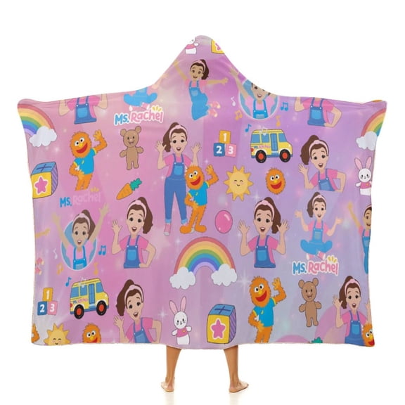 Ms Rachel Soft Cloak Hooded Blanket Throw Fuzzy Wearable Blanket Lightweight Blankets Cozy Plush