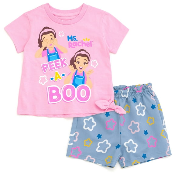 Ms. Rachel T-Shirt and Chambray Shorts Outfit Set Newborn to Toddler