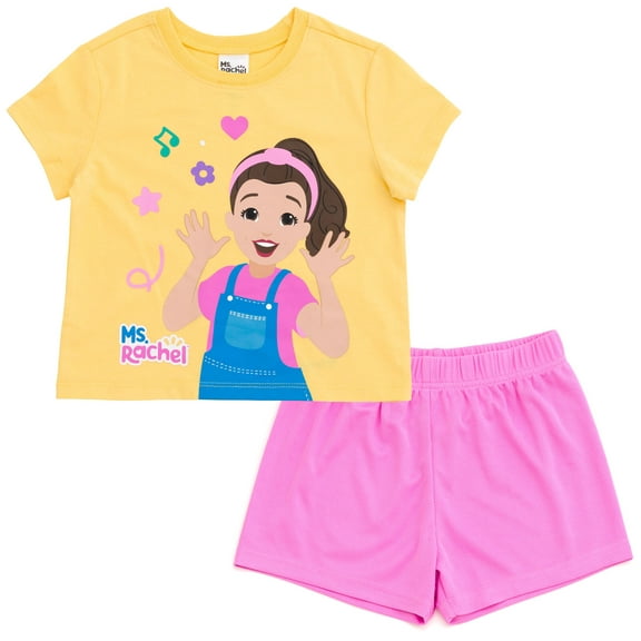 Ms. Rachel T-Shirt and Mesh Shorts Outfit Set Infant to Little Kid