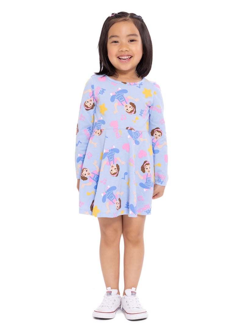 Ms. Rachel Toddler Girls Print Dress with Long Sleeves, Sizes 12M-5T -  Walmart.com
