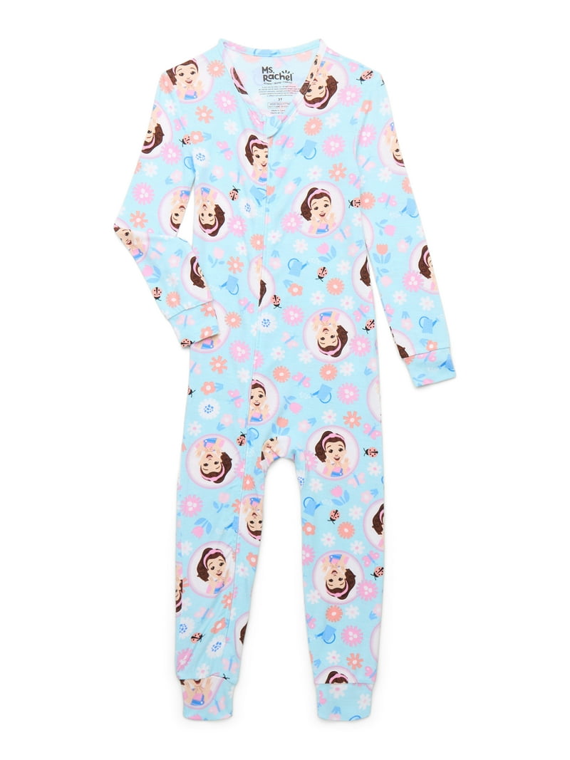 Ms. Rachel Toddler Girls' Print One-Piece Sleeper, Sizes 12M-5T