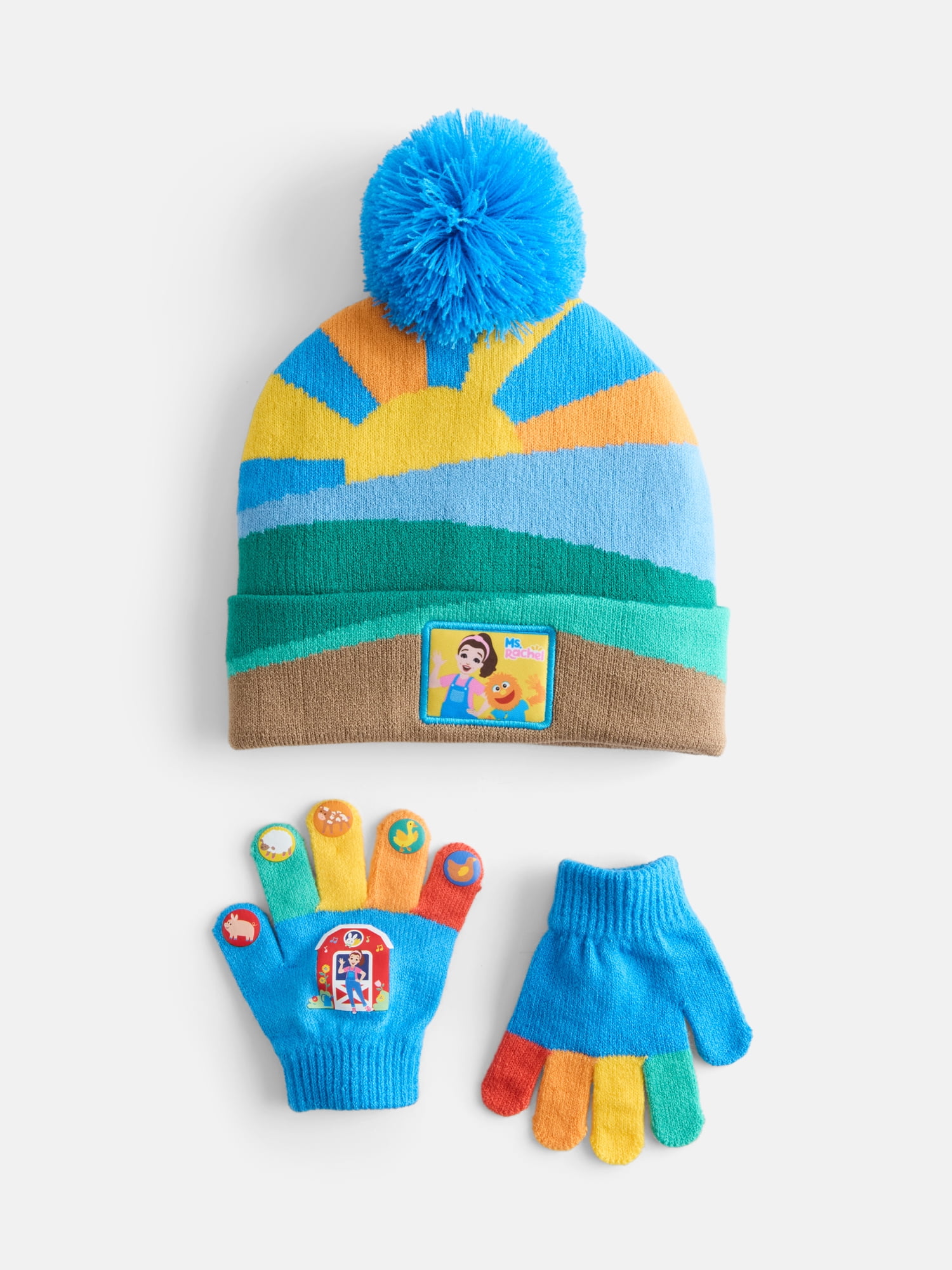 Ms. Rachel Toddler Knit Hat and Gloves Set