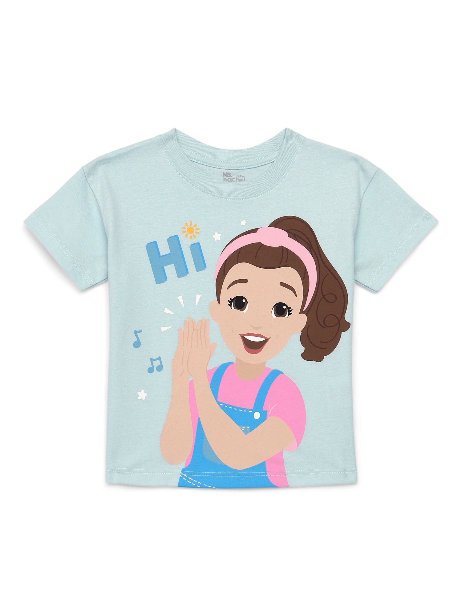 Ms. Rachel Toddler Graphic Crewneck Tee with Short Sleeves, Sizes 12M-5T