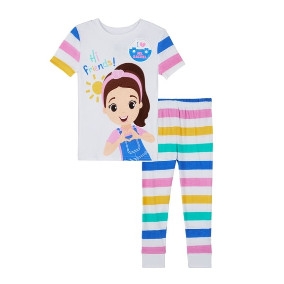 Ms Rachel Toddler Short Sleeve Top and Pants Pajama Set, 2-Piece, Sizes 12M-5T