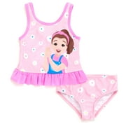 Ms. Rachel UPF 50+ Peplum Tankini Top and Bikini Bottom Swim Set Infant to Little Kid