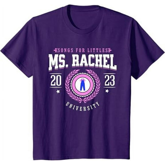 Ms Rachel University Funny Ms.Rachel Birthday School Youth T-Shirt For Boy Girl Kids Toddler, Purple Color, Size XS