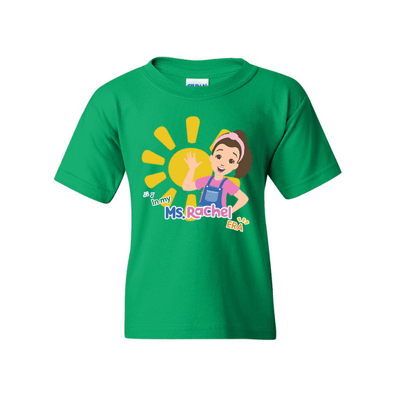 Ms.Rachel Walmart, Ms Rachel on a Shirt that's In Walmart, Ms.Rachel Fan Gift Short Sleeve Youth T-Shirt For Boy Girl Kids Toddler, Irish Green Color, Size XS