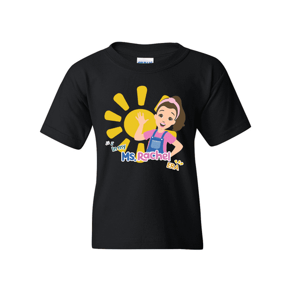Ms.Rachel Walmart, Ms Rachel on a Shirt that's In Walmart, Ms.Rachel Fan Gift Short Sleeve Youth T-Shirt For Boy Girl Kids Toddler, Black Color, Size S