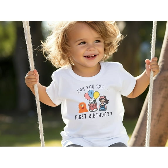 Ms Rachel and Herbie First Birthday Toddler T-Shirt,Daisy color,size YM