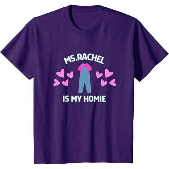 Ms Rachel is My Homie Ms.Rachel Preschool Mom Dad Kid Youth T-Shirt For Boy Girl Kids Toddler, Purple Color, Size XL