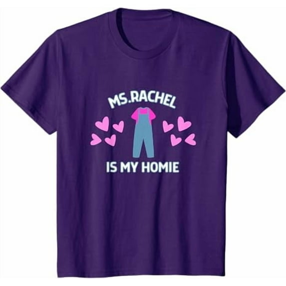 Ms Rachel is My Homie Ms.Rachel Preschool Mom Dad Kid Youth T-Shirt For Boy Girl Kids Toddler, Purple Color, Size XS