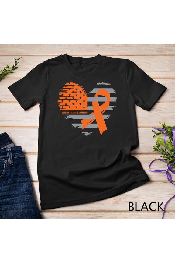 Ms Shirt Multiple Sclerosis Awareness Family Orange Ribbon Support T-Shirt