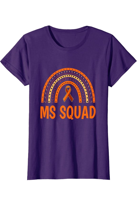 Ms Warrior Support Multiple Sclerosis Awareness Ladies' Crewneck T-Shirt