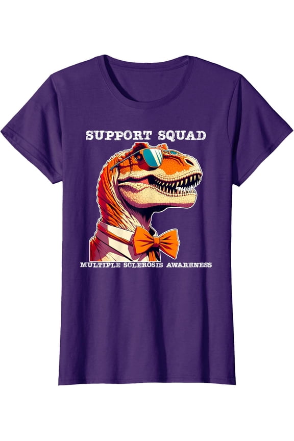 Ms Warrior Support Squad Multiple Sclerosis Awareness Ladies' Crewneck T-Shirt All Size S-5XL