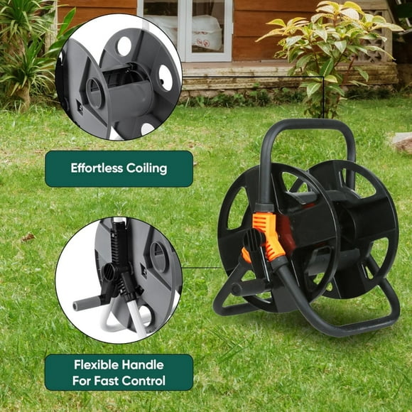 MsOrange Garden Hose Holder Clearance under 5 Garden Hose Reel Freestanding and Stable Hose Reel That Storage Space and Facilitates The Assembly of Lightweight and Sturdy Steel Tube Water Hose Reel