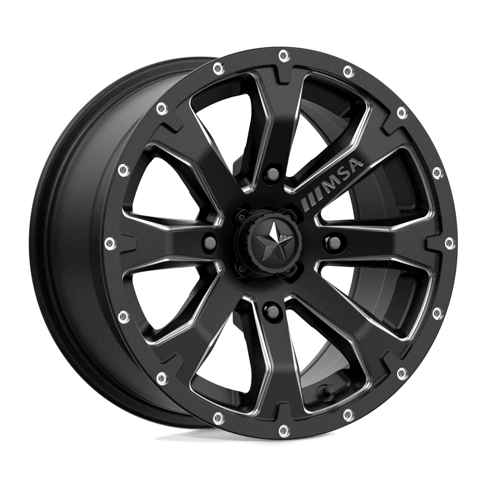 Msa Offroad Wheels M42 Bounty 14X7 4X110 10Et 132Cb Satin Black Milled Wheel
