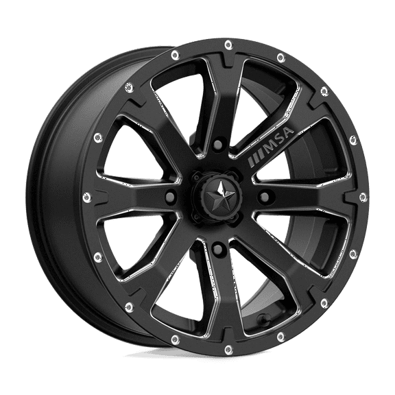 Msa Offroad Wheels M42 Bounty 15X7 4X110 10Et 86Cb Satin Black Milled Wheel