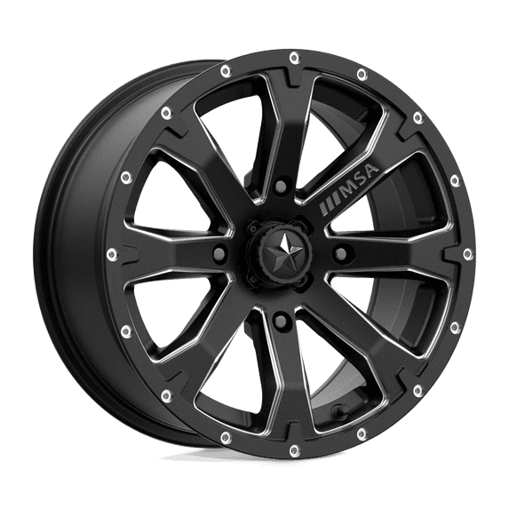Msa Offroad Wheels M42 Bounty 15X7 4X137 10Et 132Cb Satin Black Milled Wheel