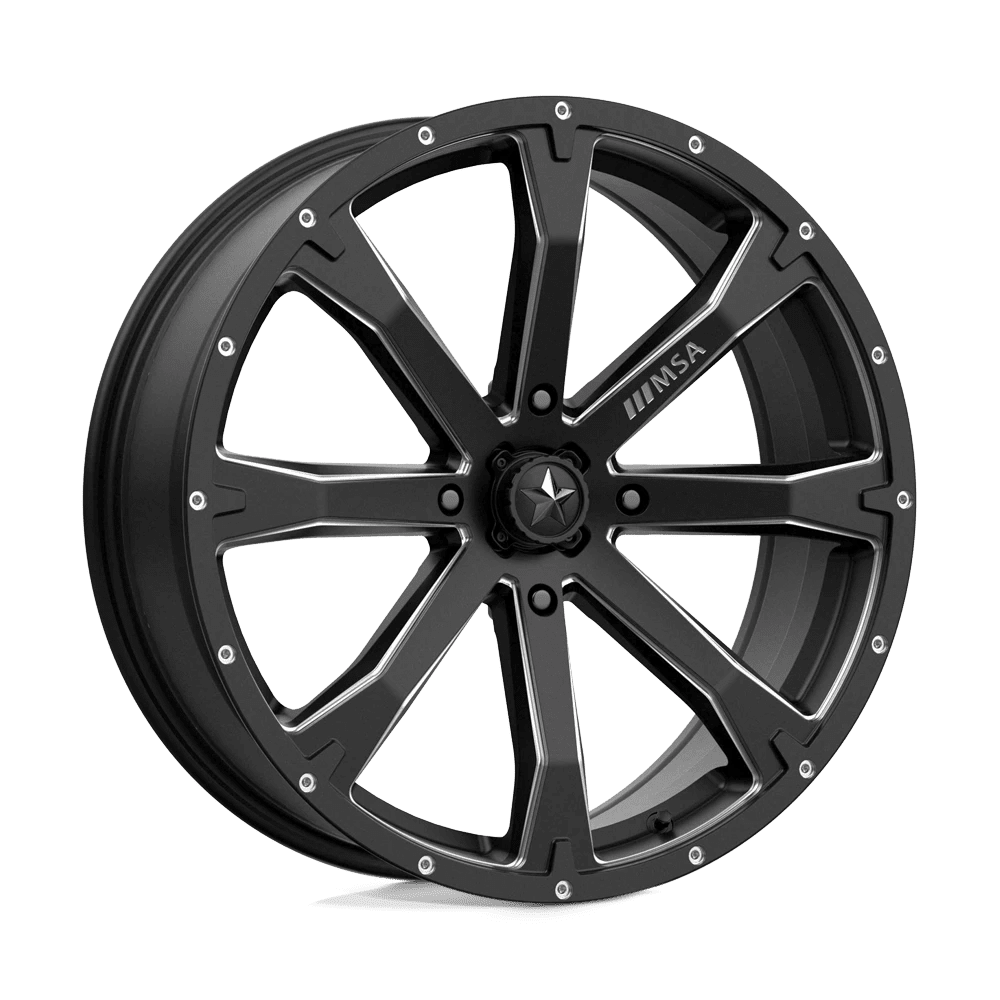 Msa Offroad Wheels M42 Bounty 20X7 4X156 10Et 86Cb Satin Black Milled Wheel