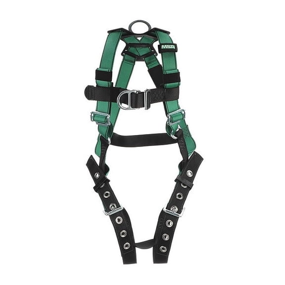 MSA 454-10197207 Back, Chest & Hip D-Rings, Tongue Buckle Leg Straps V-Form Harness, Standard