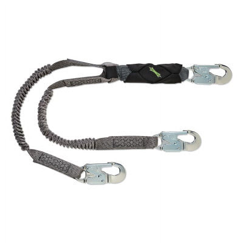 Msa Safety Shock-Absorbing Lanyard,Black/Gray 10193553